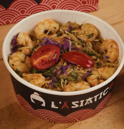 Wok de nouilles aux crevettes